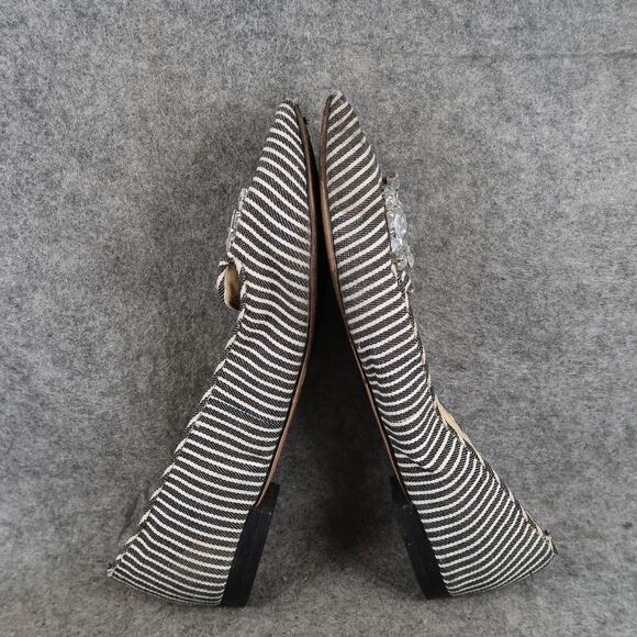 Sole Society Shoes Womens 6.5 Flats Pointed Toe Embellished Stripes Slip On - Picture 8 of 13